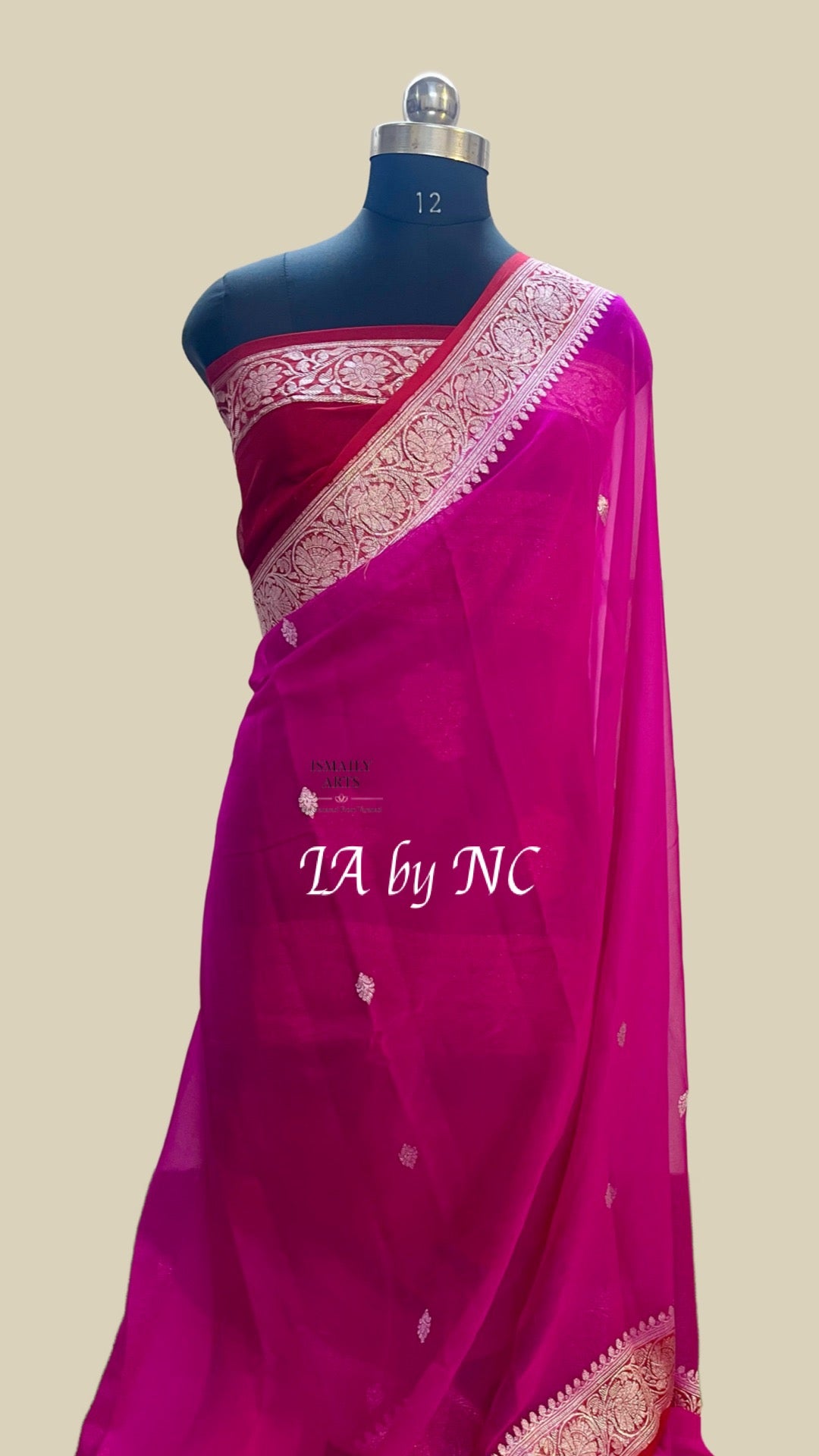 Rani Banarasi Pure Khaddi Georgette Kadwa Saree