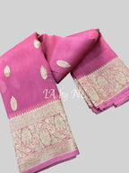 Thulian Banarasi Pure Kora Organza Kadwa Saree