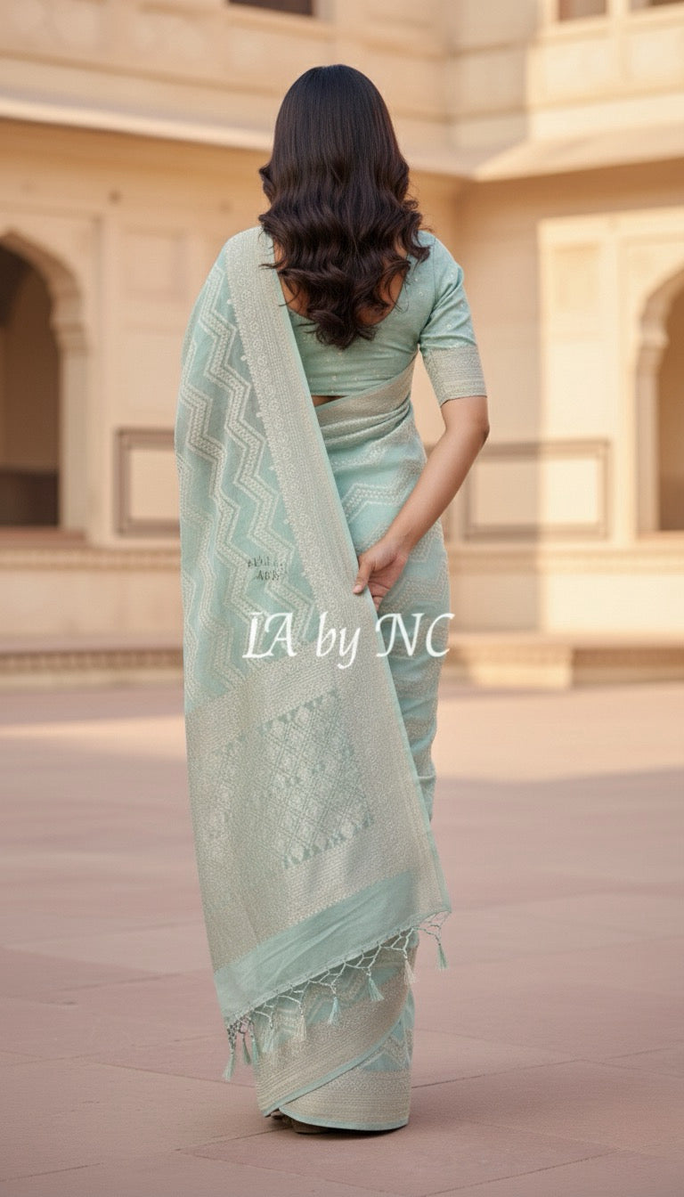 Baby Banarasi Pure Khaddi Georgette Saree