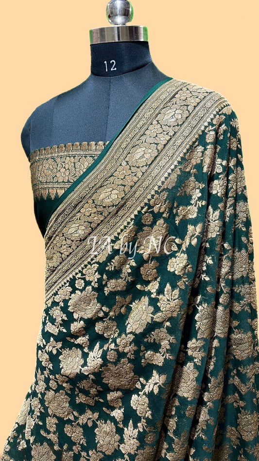 Sacramento Banarasi Pure Khaddi Georgette Saree