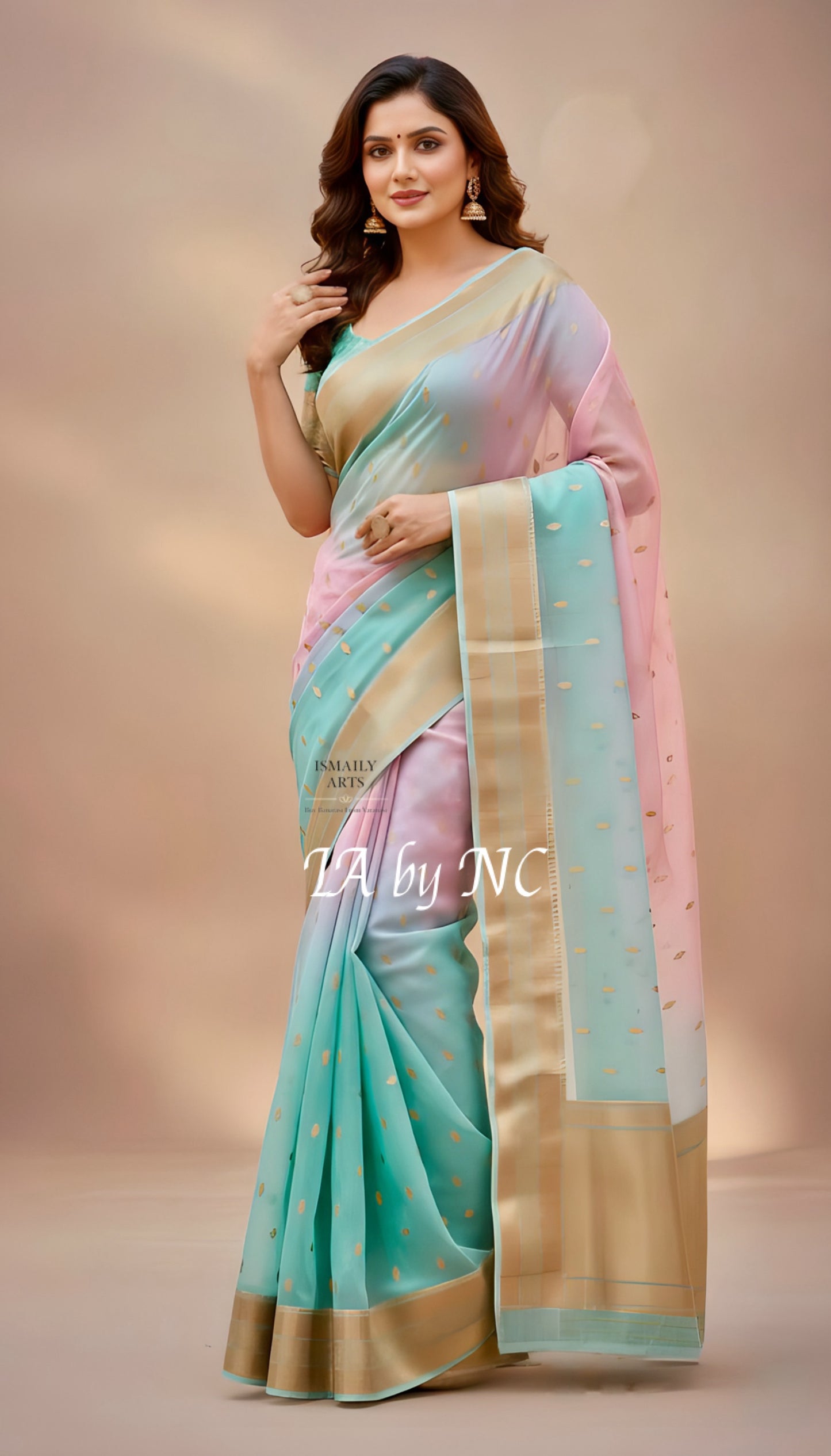 Turquoise Banarasi Pure Kora Silk Kadwa Saree