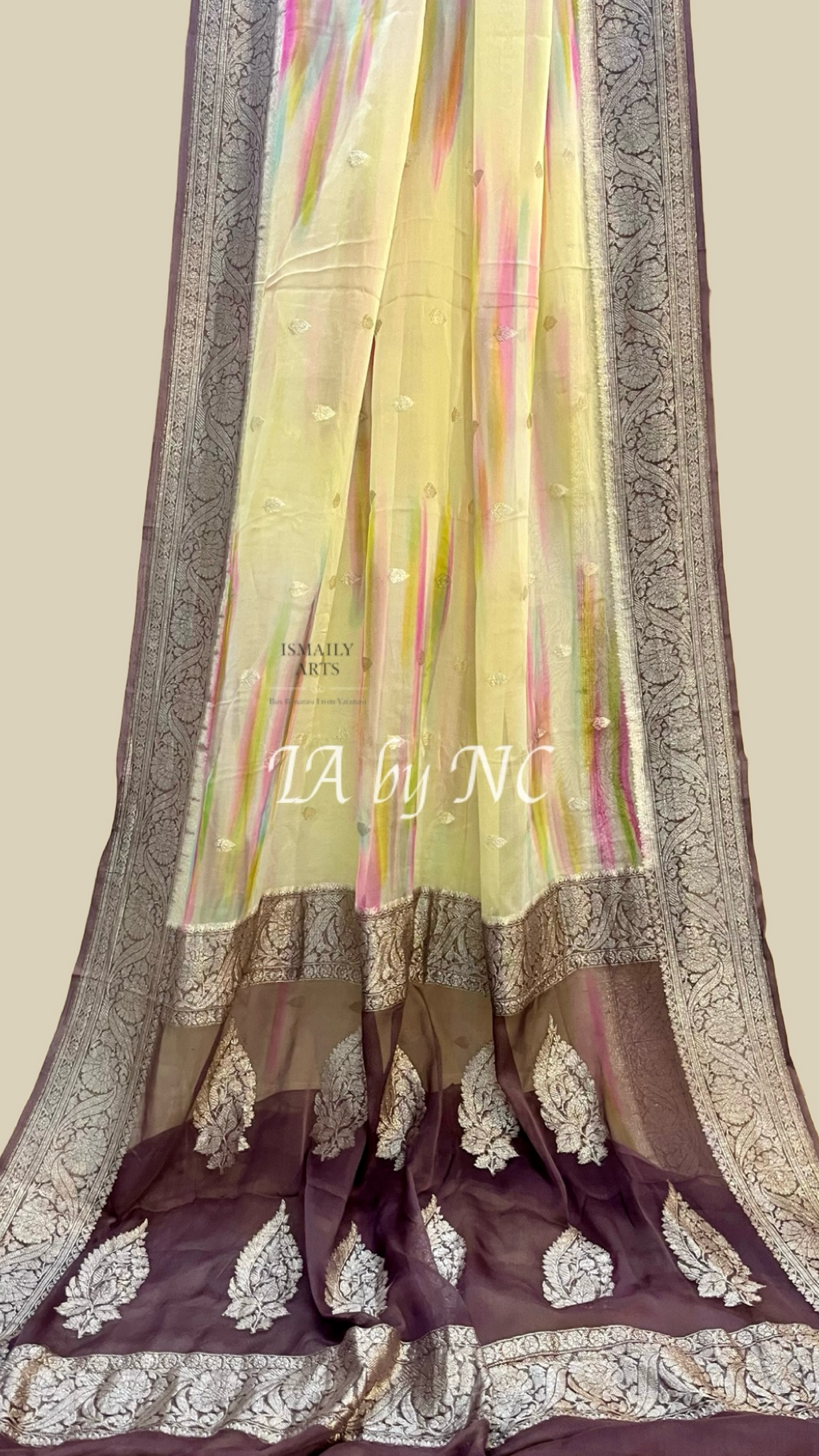 Chestnut Banarasi Pure Khaddi Georgette Kadwa Saree