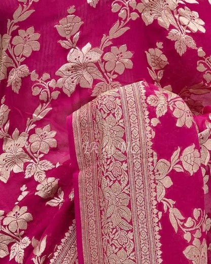 Rani Banarasi Pure Khaddi Georgette Saree