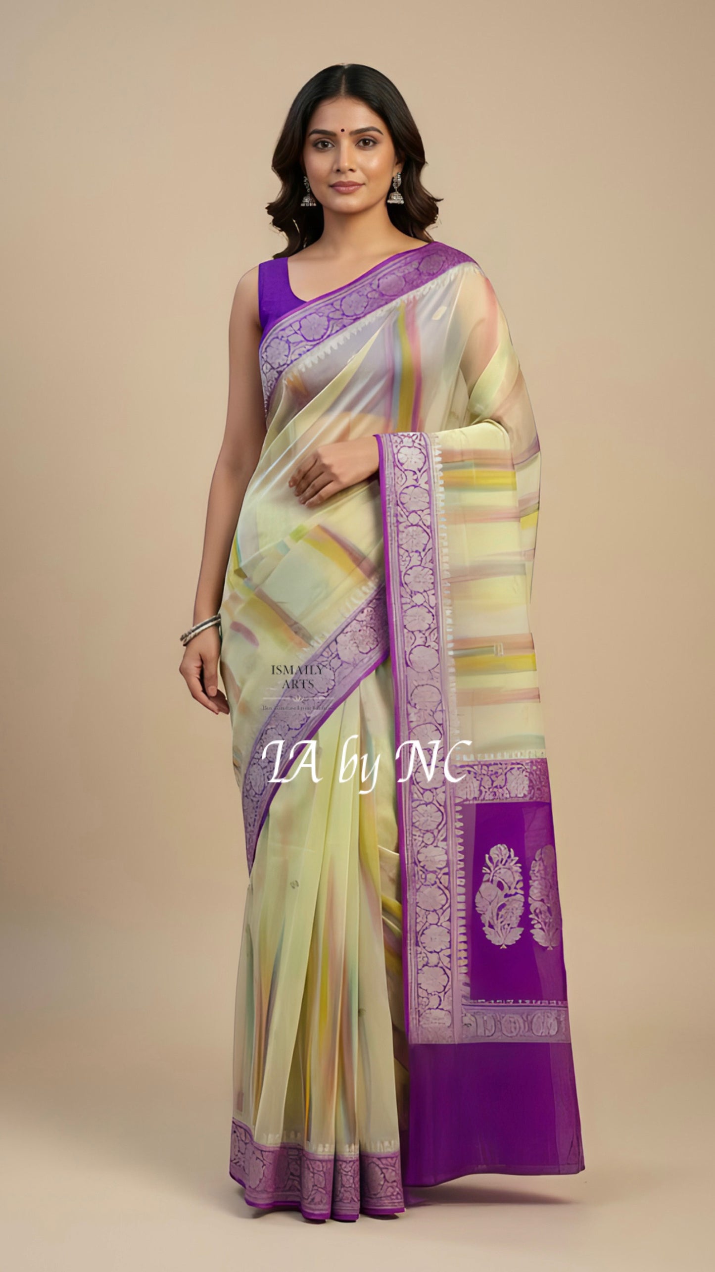 Electric Banarasi Pure Khaddi Georgette Kadwa Saree