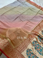 French Banarasi Pure Khaddi Georgette Saree