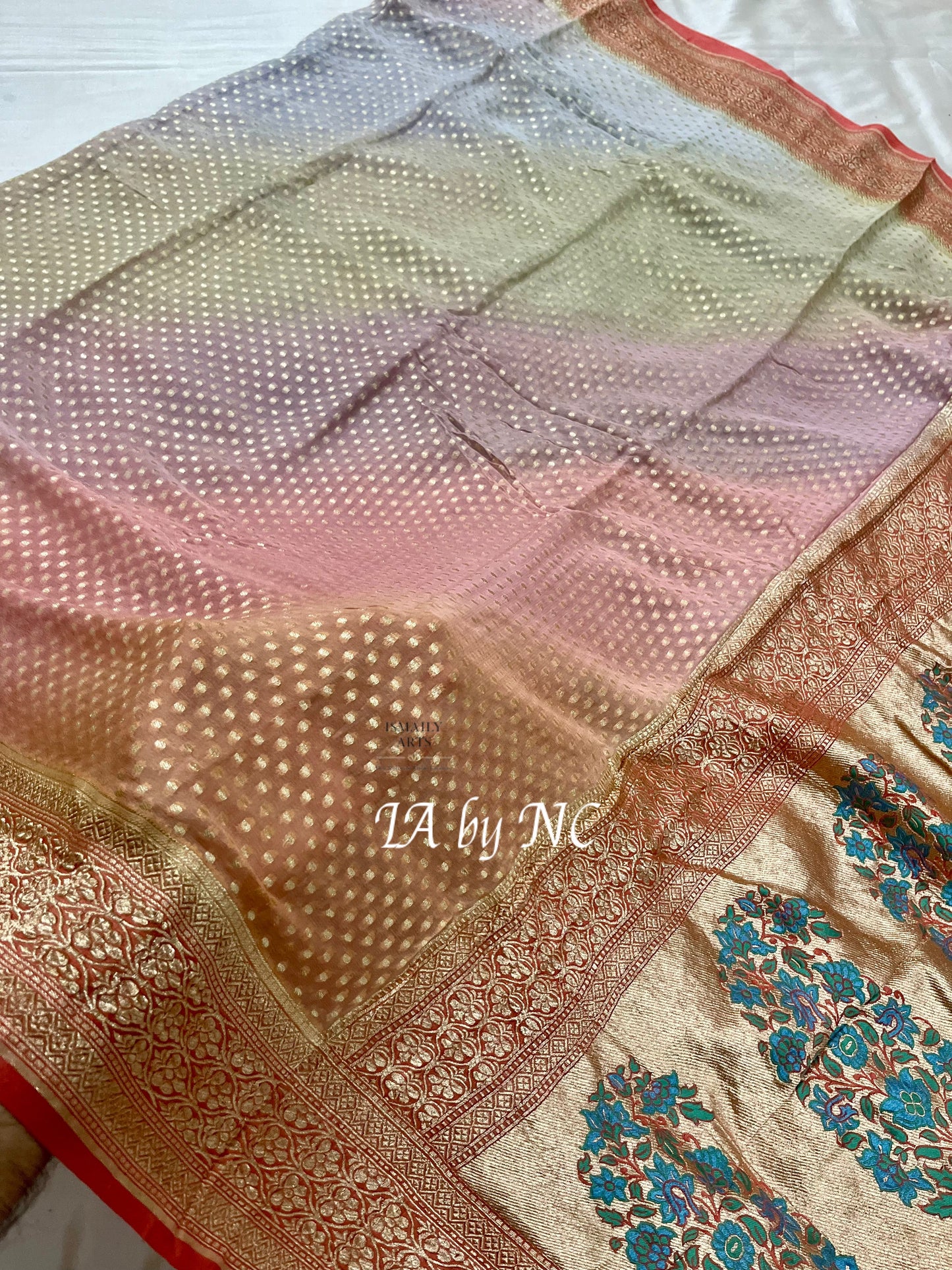 French Banarasi Pure Khaddi Georgette Saree