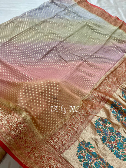 French Banarasi Pure Khaddi Georgette Saree