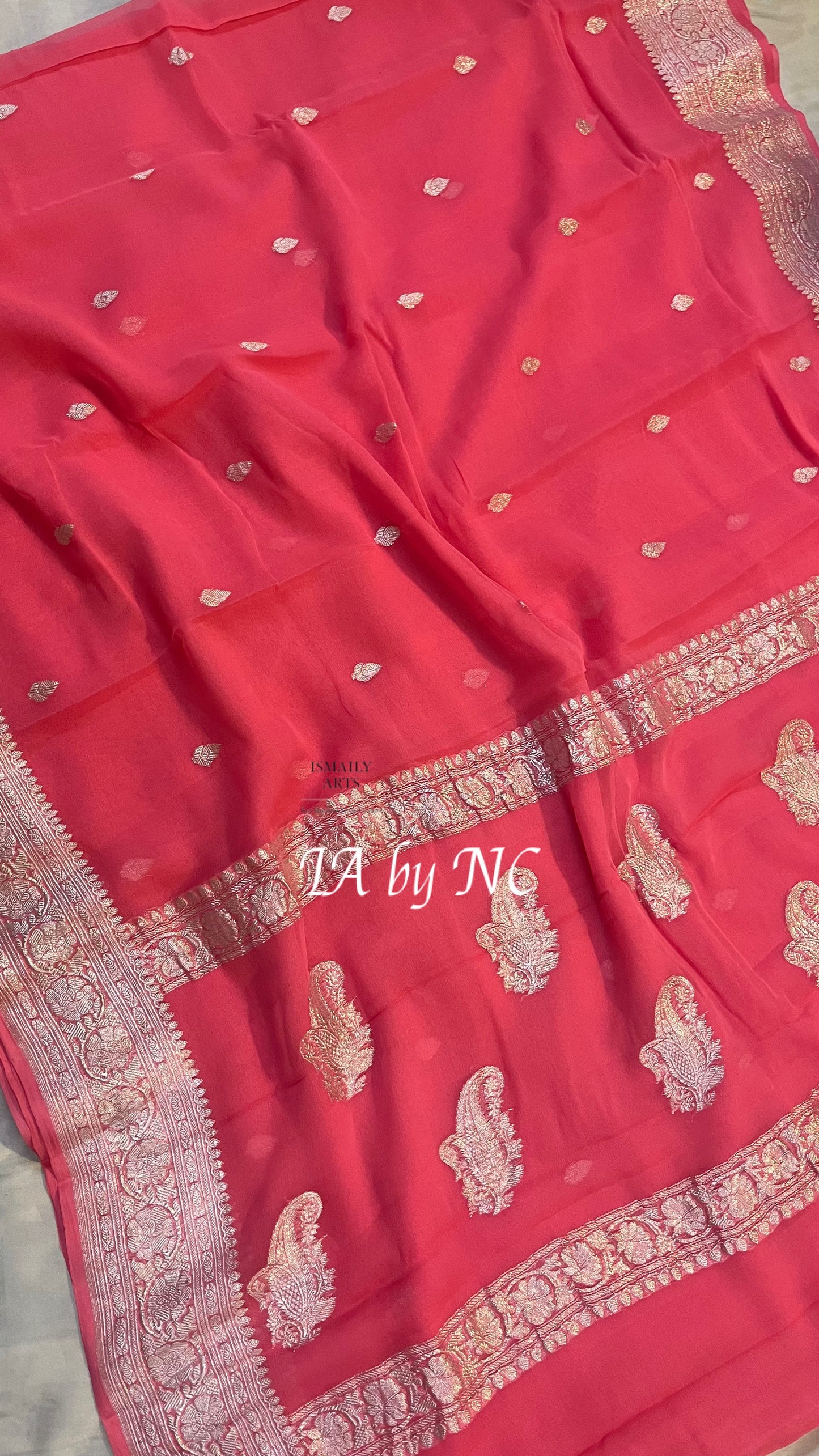 Punch Banarasi Pure Khaddi Georgette Kadwa Saree