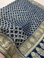 German Banarasi Pure Khaddi Georgette Saree