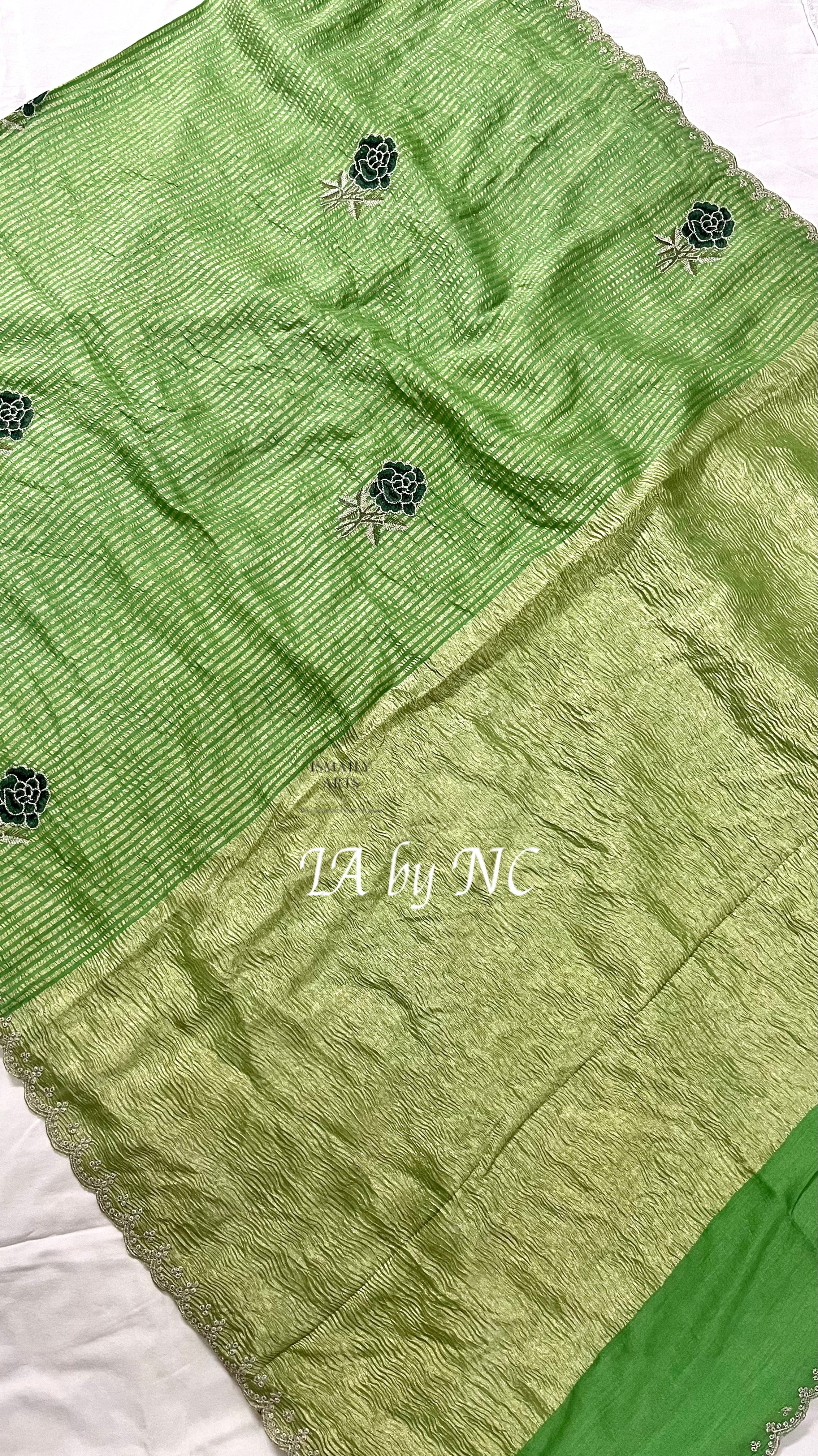 Avocado Banarasi Pure Munga Silk Designer Saree