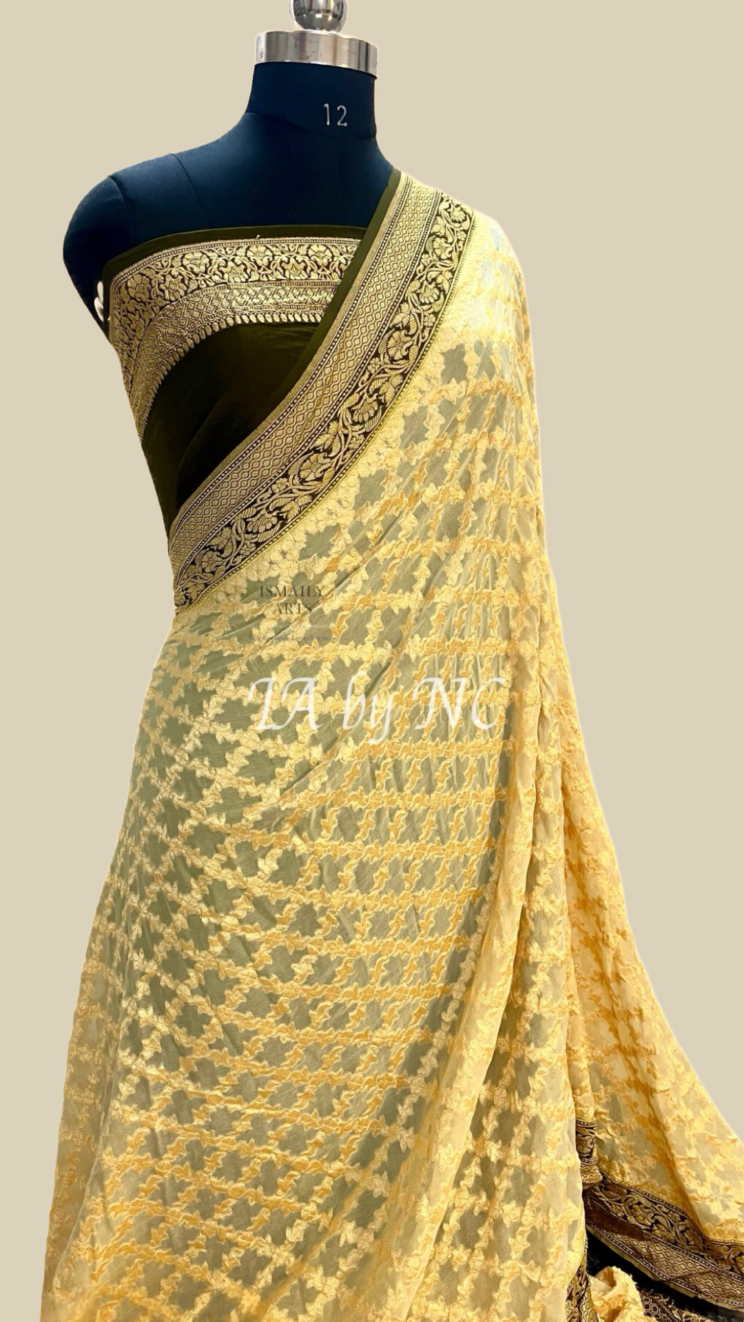 Beige Banarasi Pure Khaddi Georgette Saree