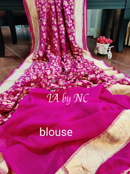 Rani Banarasi Pure Khaddi Georgette Saree