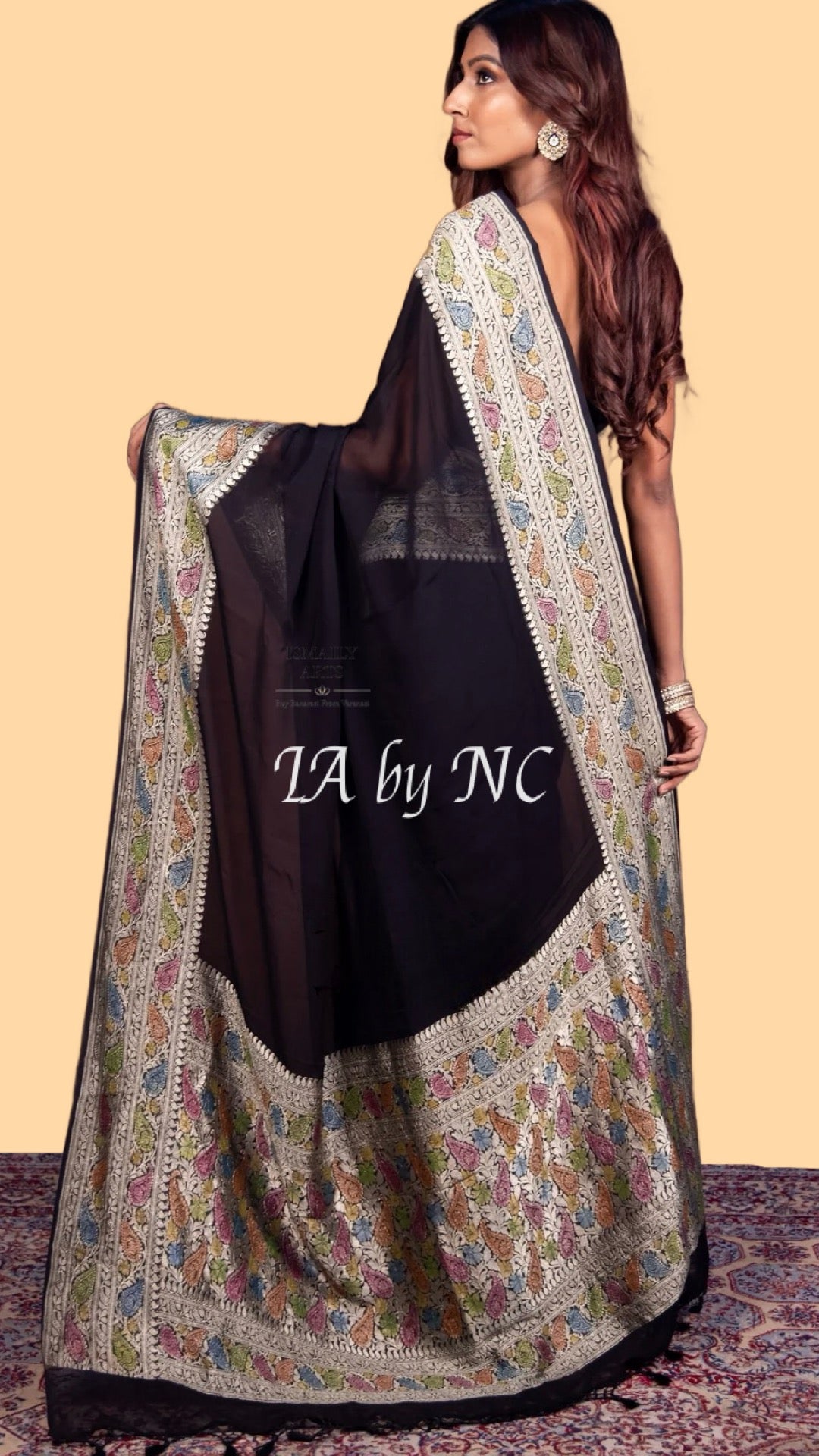 Black Banarasi Pure Khaddi Georgette Saree