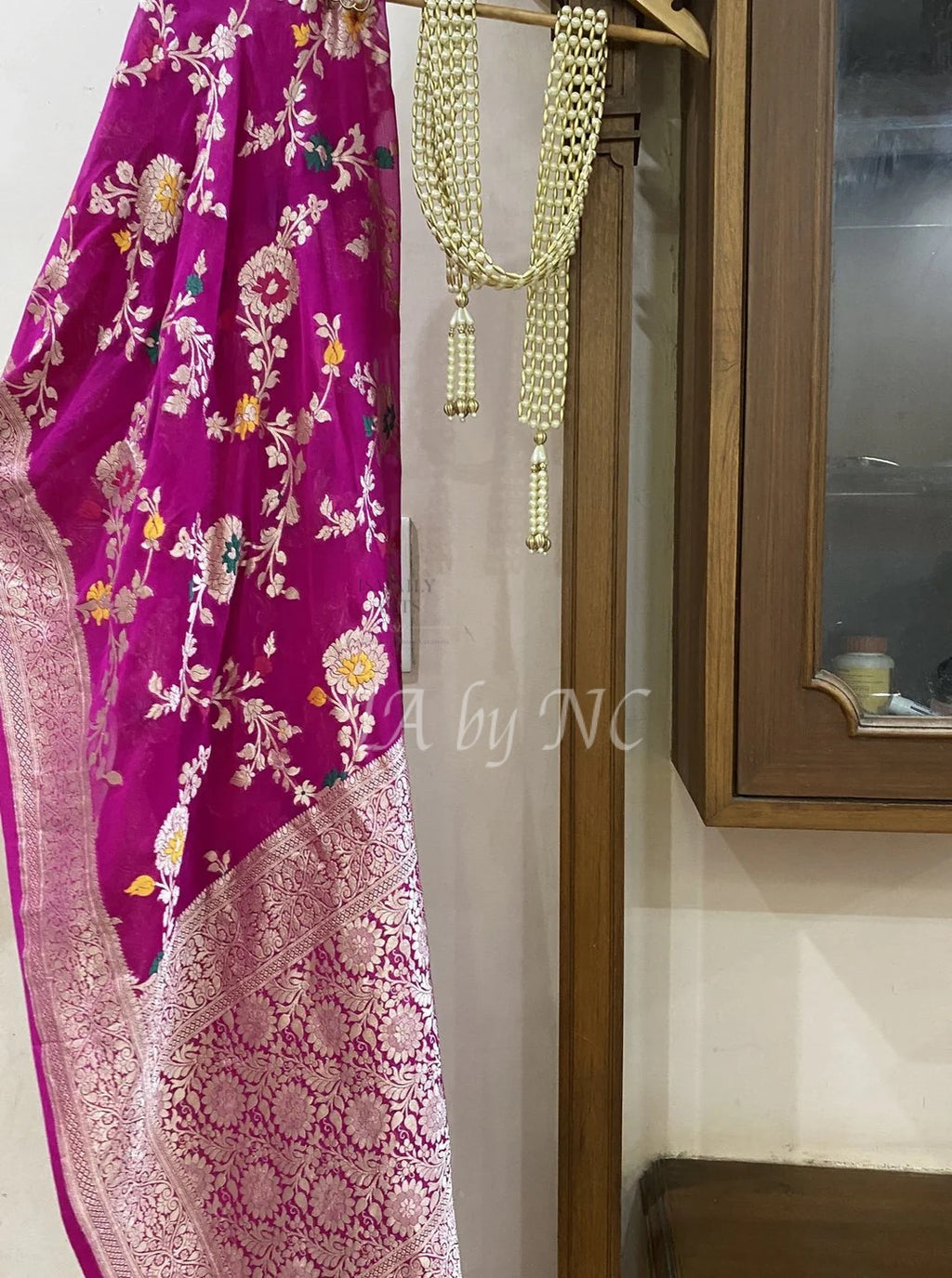 Fandango Banarasi Pure Khaddi Georgette Meenakari Dupatta