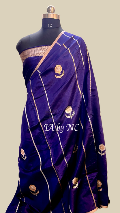 Karishma Kapoor inspired Space Banarasi Pure Katan Silk Raw Mango Kadwa Saree