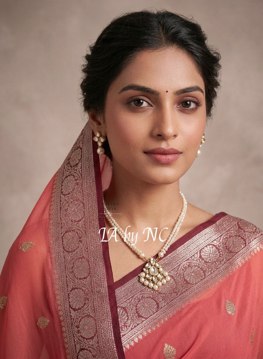 Salmon Banarasi Pure Khaddi Georgette Kadwa Saree