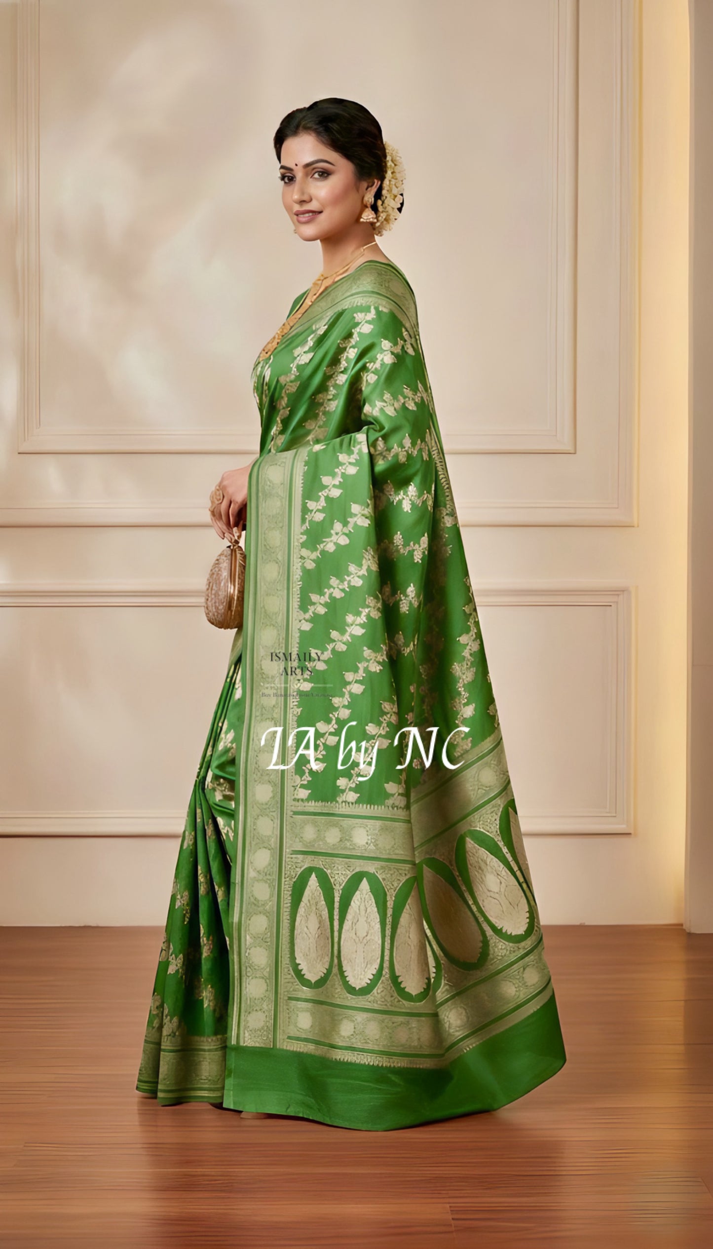 Forest Banarasi Mashru Katan Silk Saree