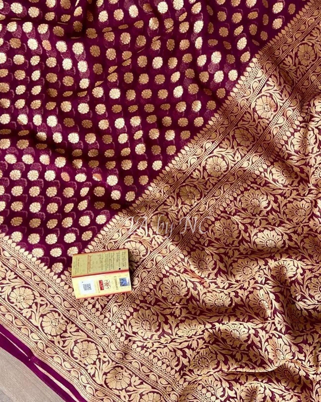 Barn Banarasi Pure Khaddi Georgette Saree