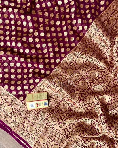 Barn Banarasi Pure Khaddi Georgette Saree