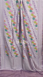 African Banarasi Pure Khaddi Tussar Georgette Brocade Saree