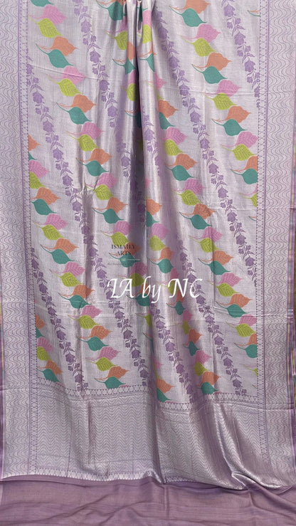 African Banarasi Pure Khaddi Tussar Georgette Brocade Saree