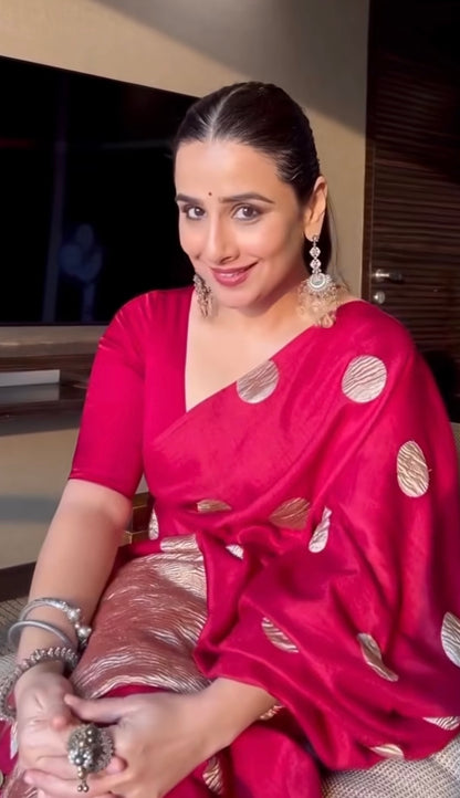 Vidya Balan’s inspired Ruby Banarasi Pure Munga Silk Saree