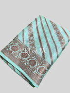Turquoise Banarasi Pure Chiffon Georgette Sarees