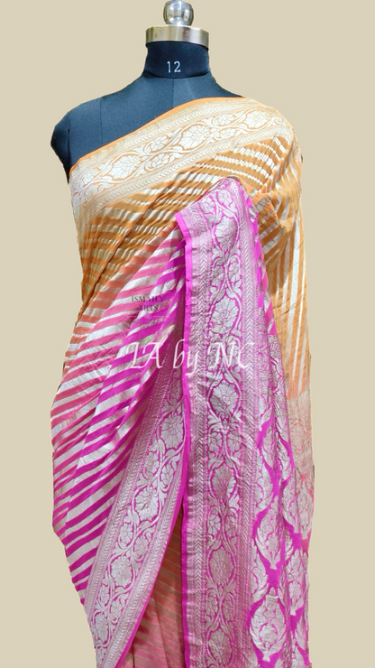 Pink Banarasi Pure Khaddi Georgette Sarees