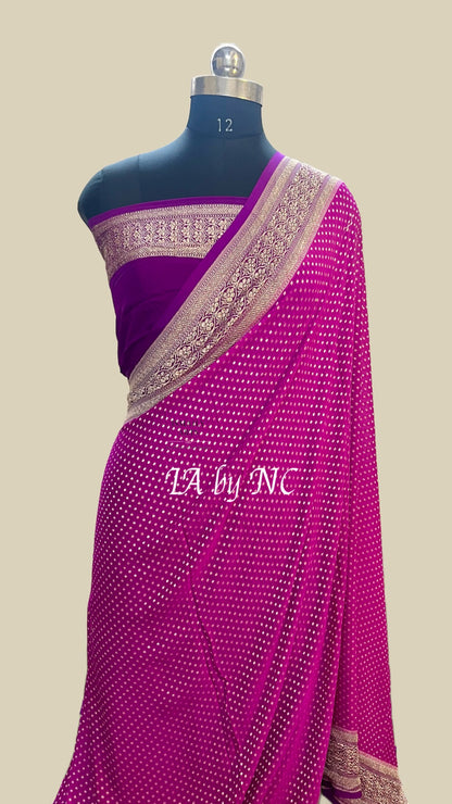 Mulberry Banarasi Pure Khaddi Georgette Saree