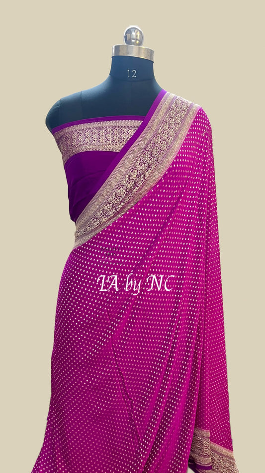 Mulberry Banarasi Pure Khaddi Georgette Saree