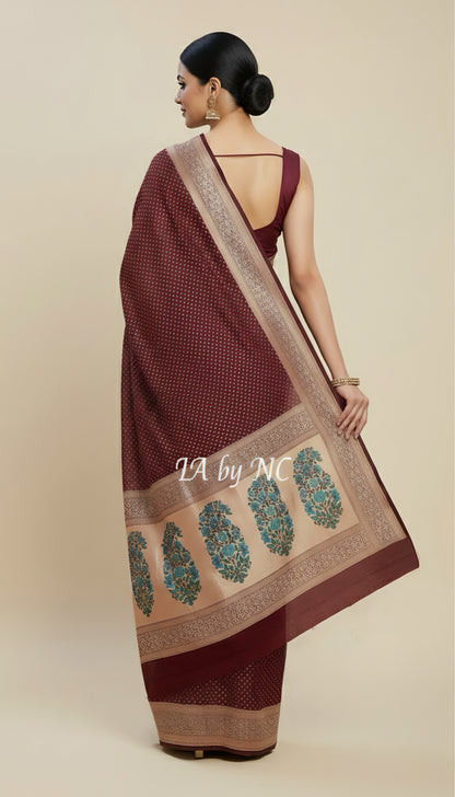 Hickory Banarasi Pure Khaddi Georgette Saree