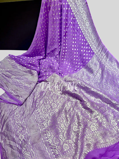 Amethyst Banarasi Pure Khaddi Georgette Saree