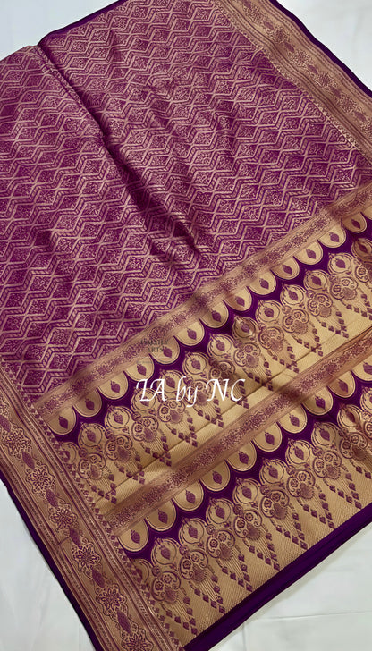 Byzantine Banarasi Mashru Katan Silk Saree