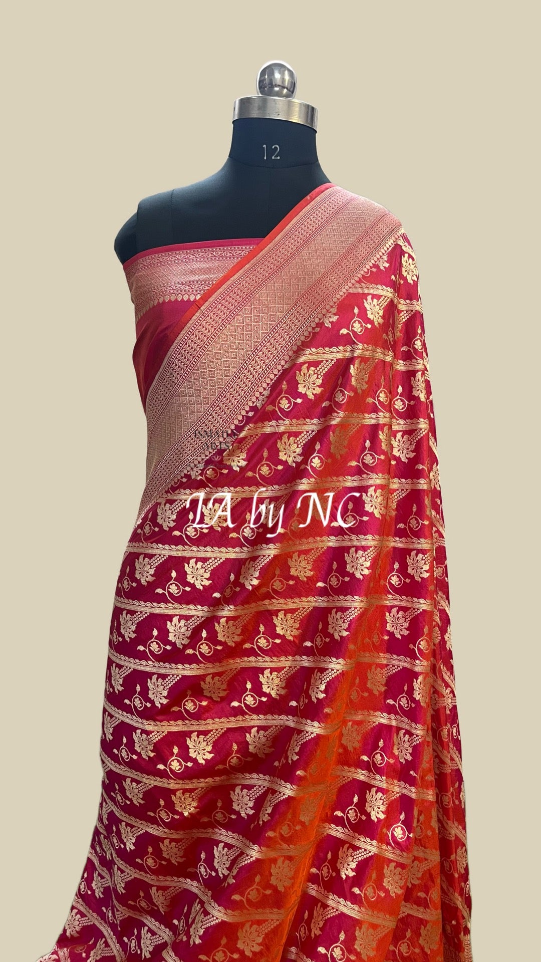 Cerise Banarasi Pure Katan Silk Pattu Saree
