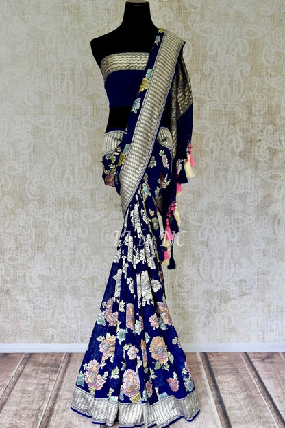 Space Banarasi Pure Khaddi Georgette Saree