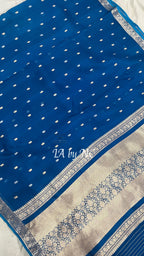 Prussian Banarasi Pure Kora Silk Kadwa Saree
