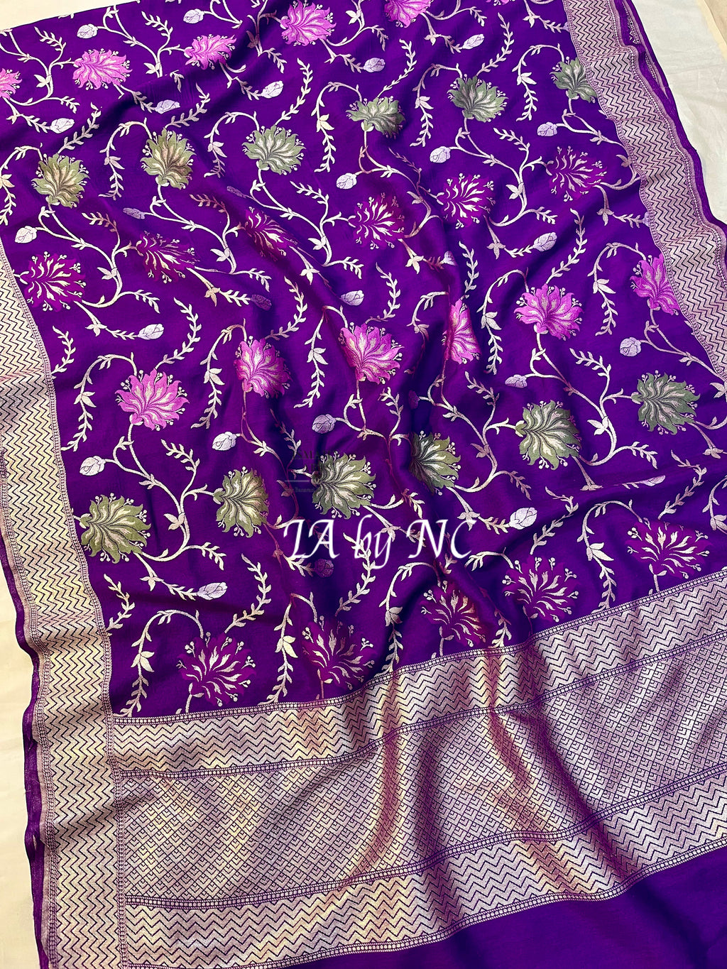 Grape Banarasi Pure Munga Silk Dupatta