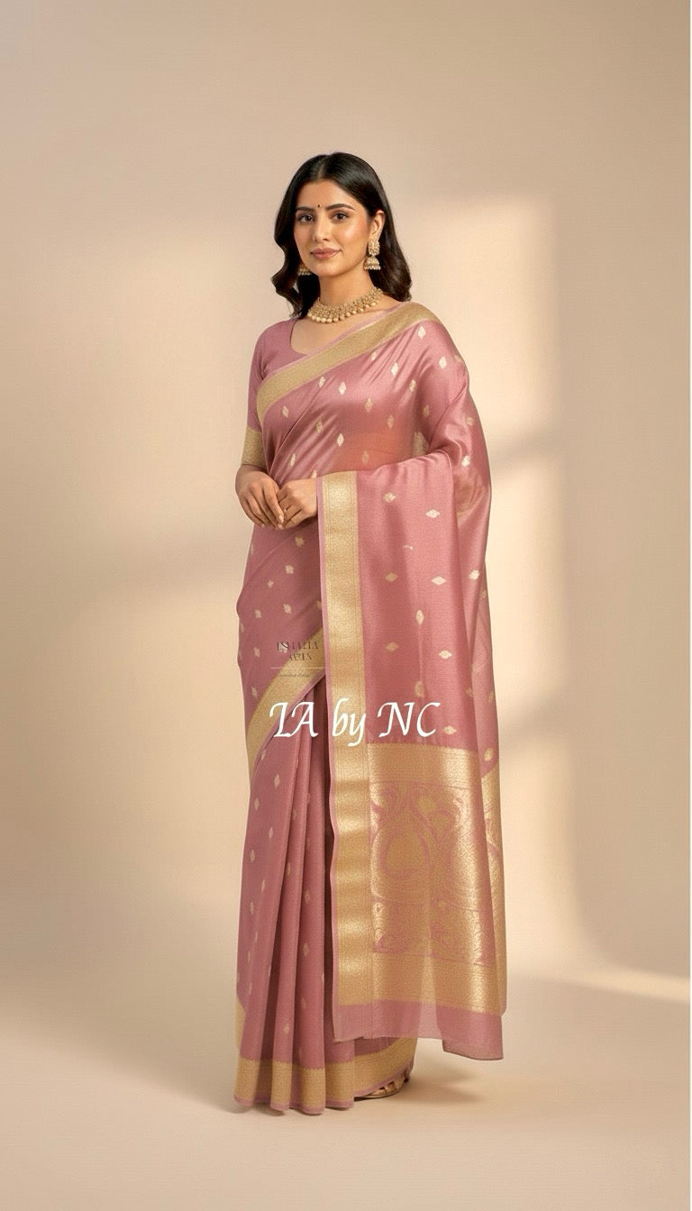 French Banarasi Pure Tissue Silk Sona Rupa Kadwa Saree