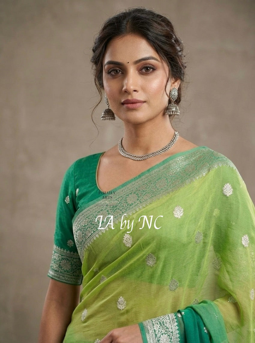 Forest Banarasi Pure Khaddi Georgette Kadwa Saree