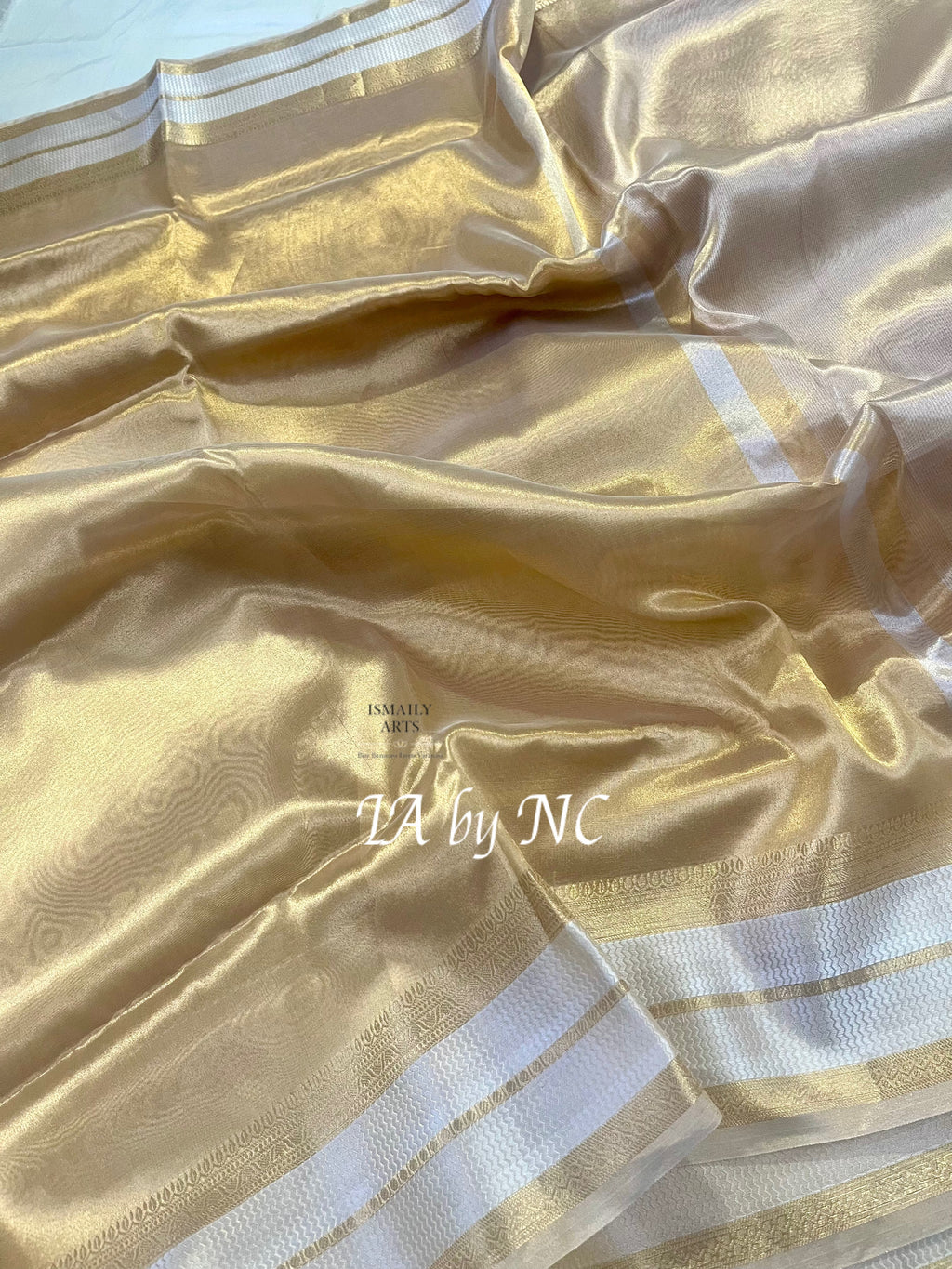 Beige Banarasi Pure Tissue Silk Saree