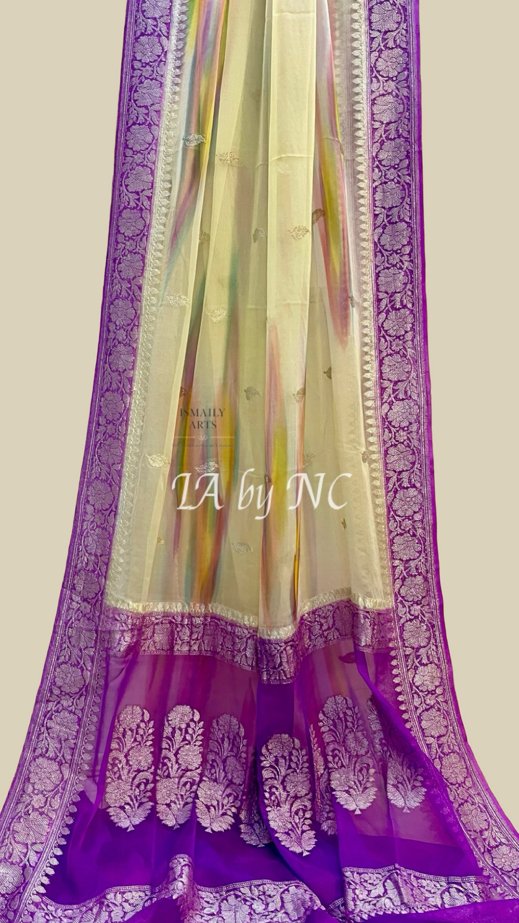 Electric Banarasi Pure Khaddi Georgette Kadwa Saree