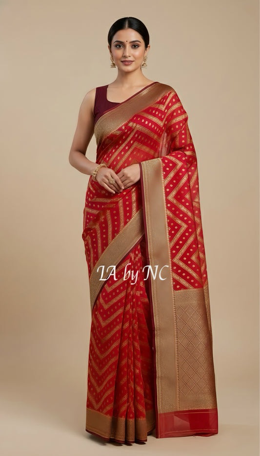 Imperial Banarasi Pure Khaddi Georgette Saree
