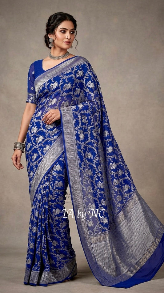 Royal Banarasi Pure Khaddi Georgette Sona Rupa Saree