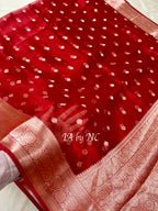 Crimson Banarasi Pure Tissue Silk Saree