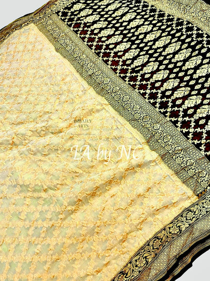 Beige Banarasi Pure Khaddi Georgette Saree