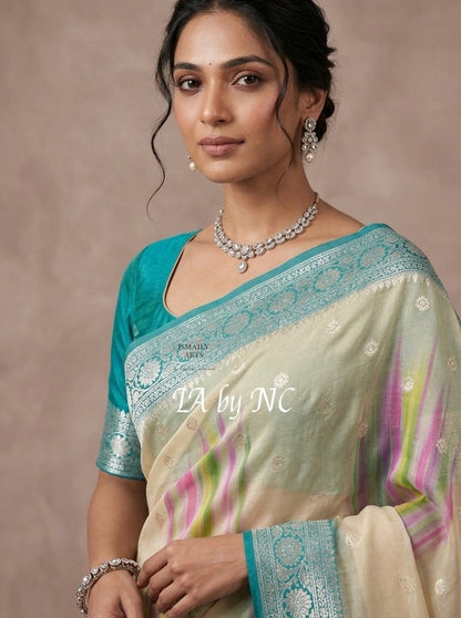 Olympic Banarasi Pure Khaddi Georgette Kadwa Saree