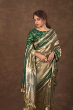 Sacramento Banarasi Pure Tissue Silk Saree - Double Katan Border
