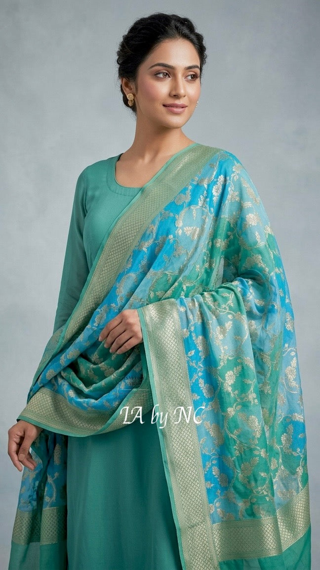 Banarasi Pure Khaddi Georgette Dupatta