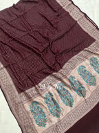 Hickory Banarasi Pure Khaddi Georgette Saree