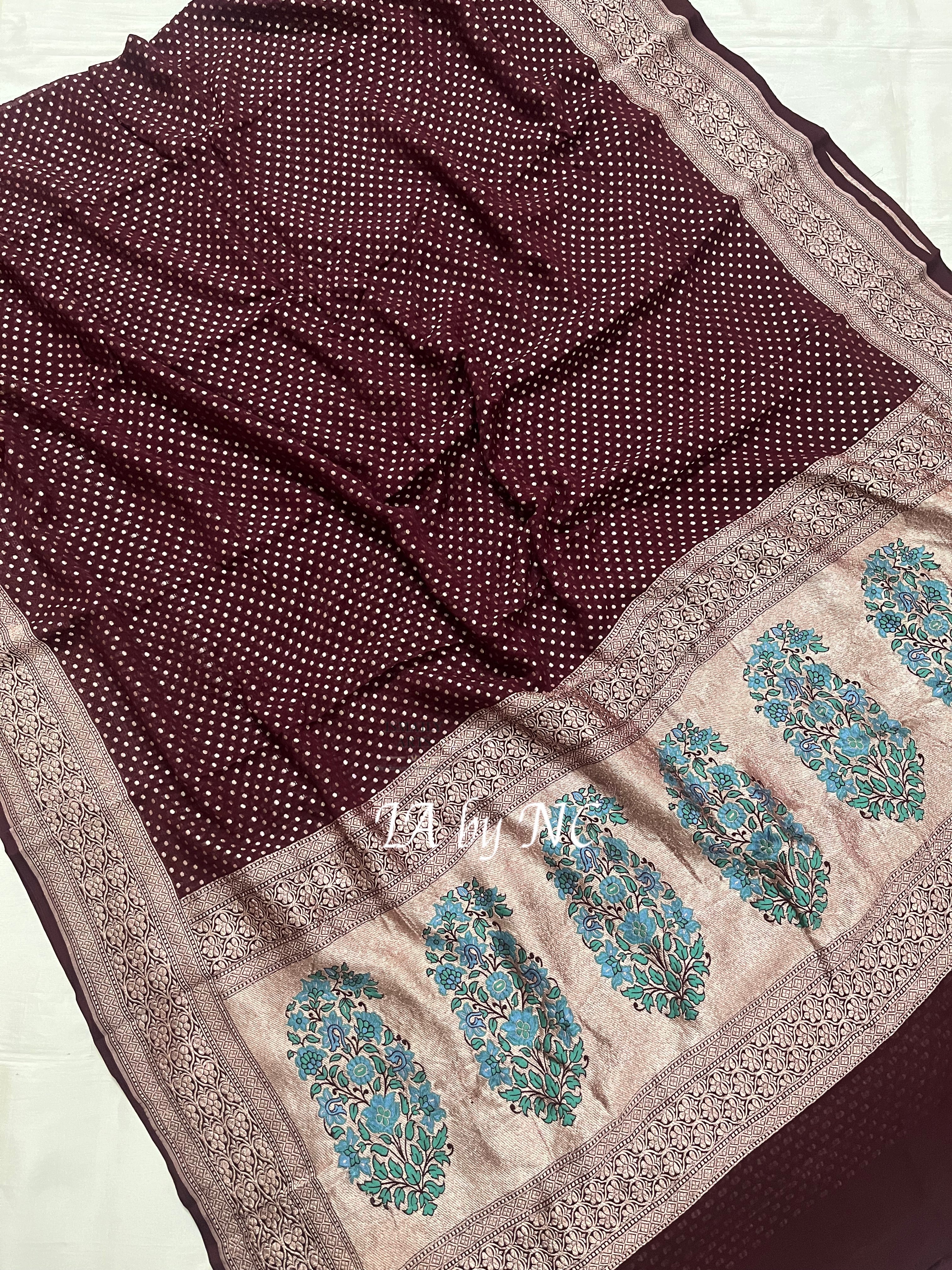 Hickory Banarasi Pure Khaddi Georgette Saree